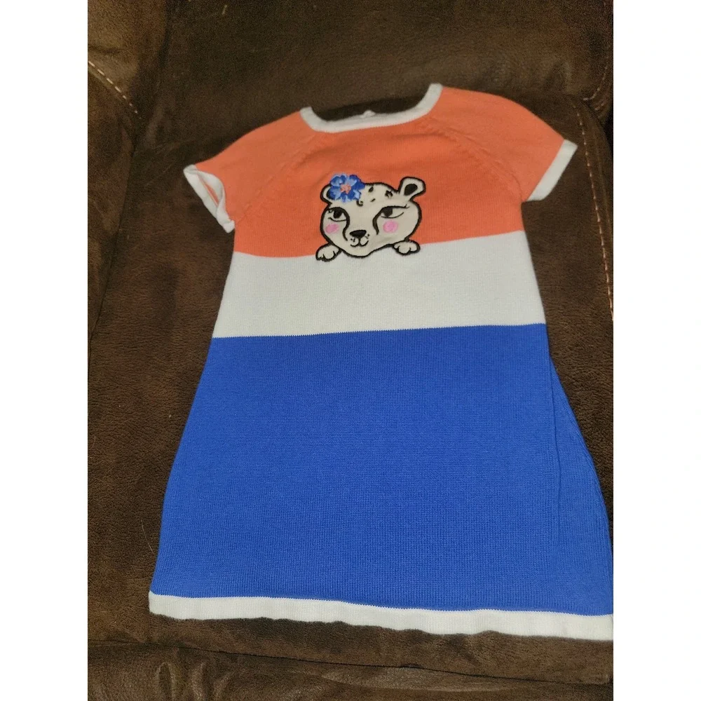 Gymboree outlet color block sweater dress cat face size 3t